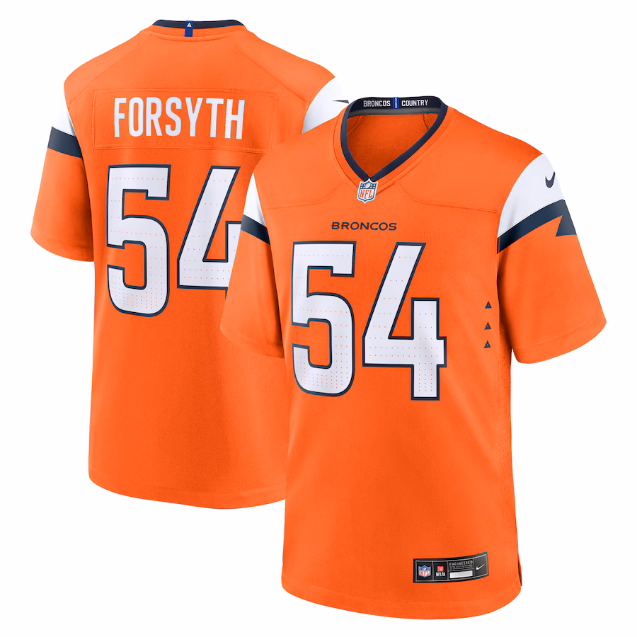 Men's Denver Broncos Alex Forsyth Nike Orange Team Game Jersey - Puhuasuan