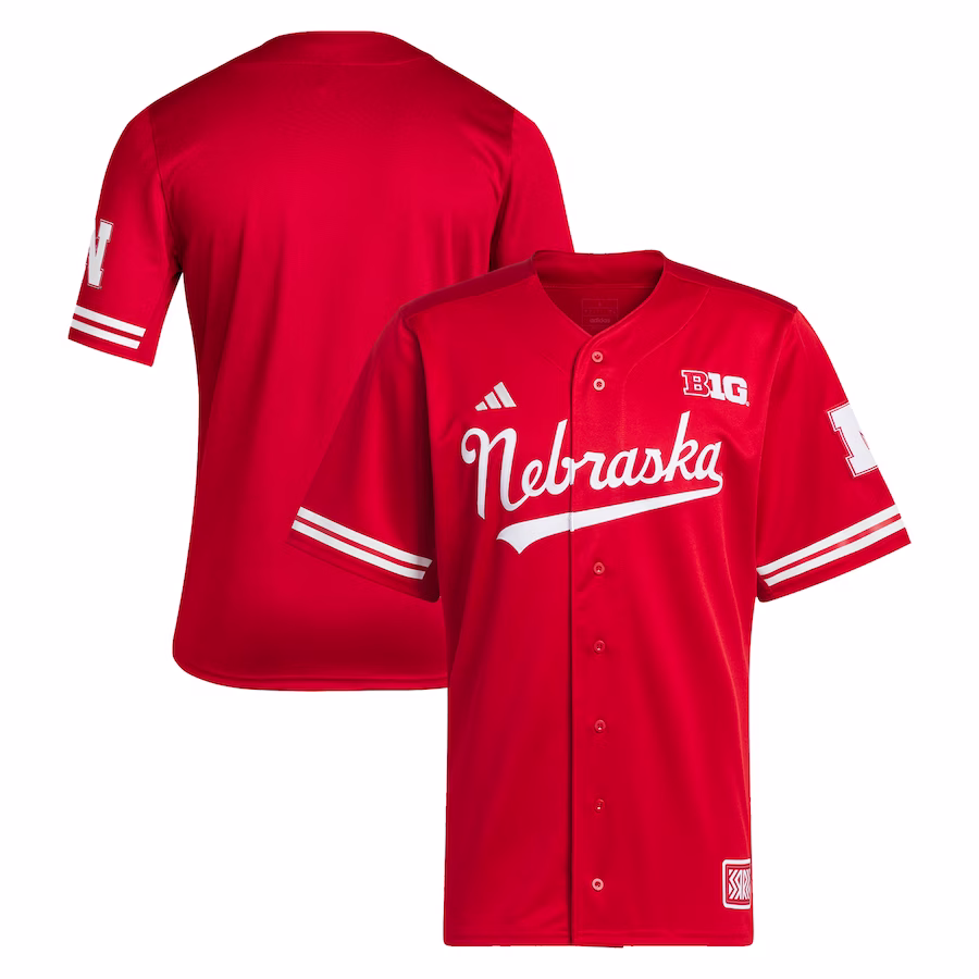 Nebraska Huskers adidas Reverse Retro Replica Baseball Jersey - Scarlet - Puhuasuan