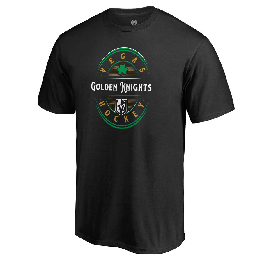 Men's Vegas Golden Knights Black St. Patrick's Day Forever Lucky T-Shirt - Puhuasuan