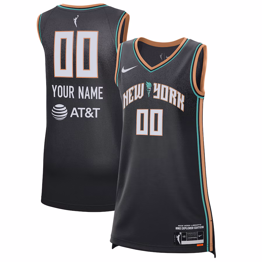 Unisex New York Liberty Nike Black 2021 Explorer Edition Victory Custom Jersey - Puhuasuan