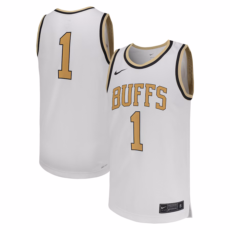 Men's Nike #1 White Colorado Buffaloes Replica Basketball Jersey - Puhuasuan