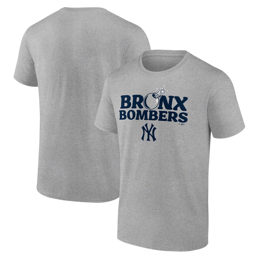 Men's New York Yankees Heather Gray Bronx Bombers T-Shirt - Puhuasuan