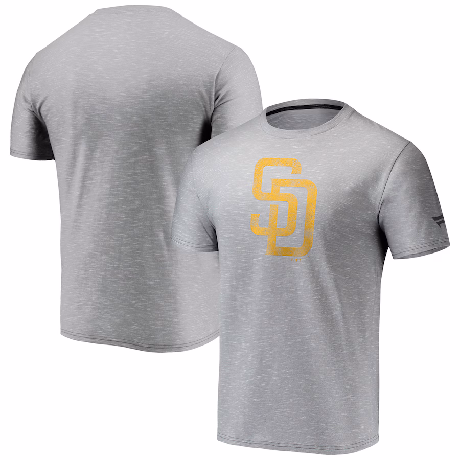 Men's San Diego Padres Fanatics Gray Team Logo Space-Dye T-Shirt - Puhuasuan