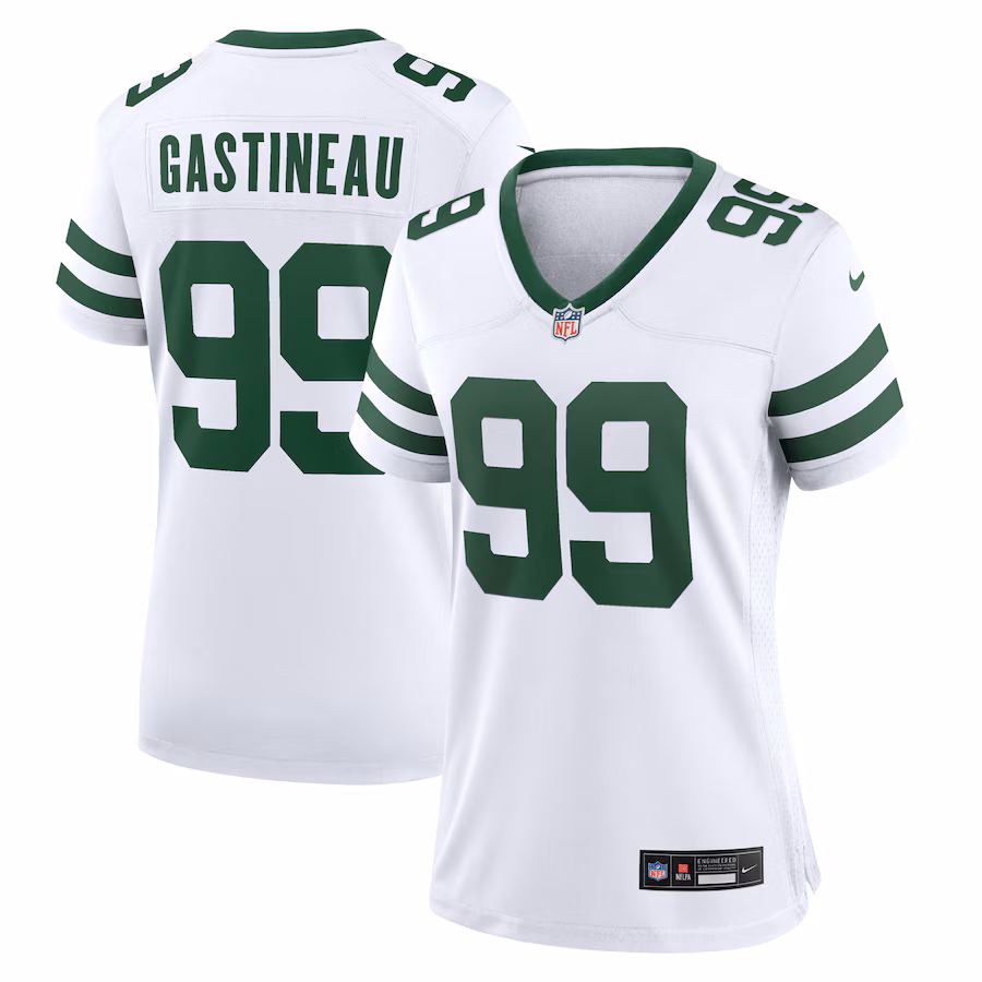 Women's New York Jets Mark Gastineau Nike White Legacy Retired Player Game Jersey - Puhuasuan