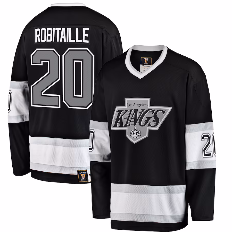 Men's Los Angeles Kings Luc Robitaille Fanatics Black Premier Breakaway Retired Player Jersey - Puhuasuan