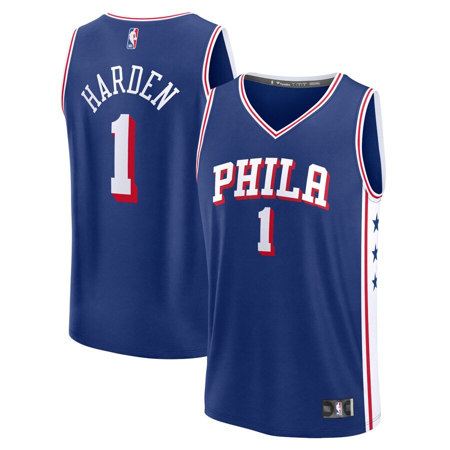 Men's Philadelphia 76ers James Harden Fanatics Royal Fast Break Replica Jersey - Icon Edition - Puhuasuan