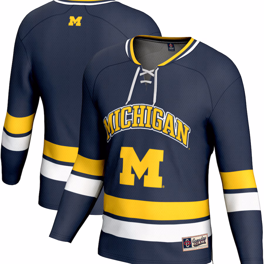 Youth  GameDay Greats Navy Michigan Wolverines Spirit Hockey Jersey - Puhuasuan