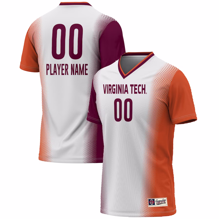 Virginia Tech Hokies GameDay Greats Unisex NIL Pick-A-Player Lightweight Women's Soccer Jersey - White - Puhuasuan