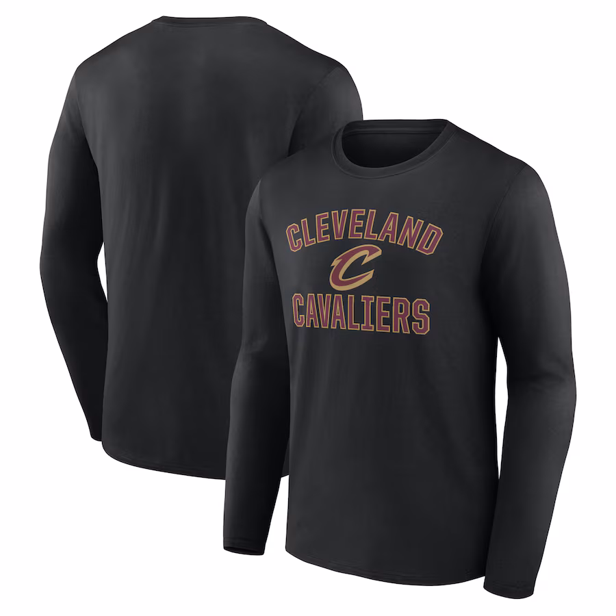 Men's Cleveland Cavaliers Black Victory Arch Team Long Sleeve T-Shirt - Puhuasuan