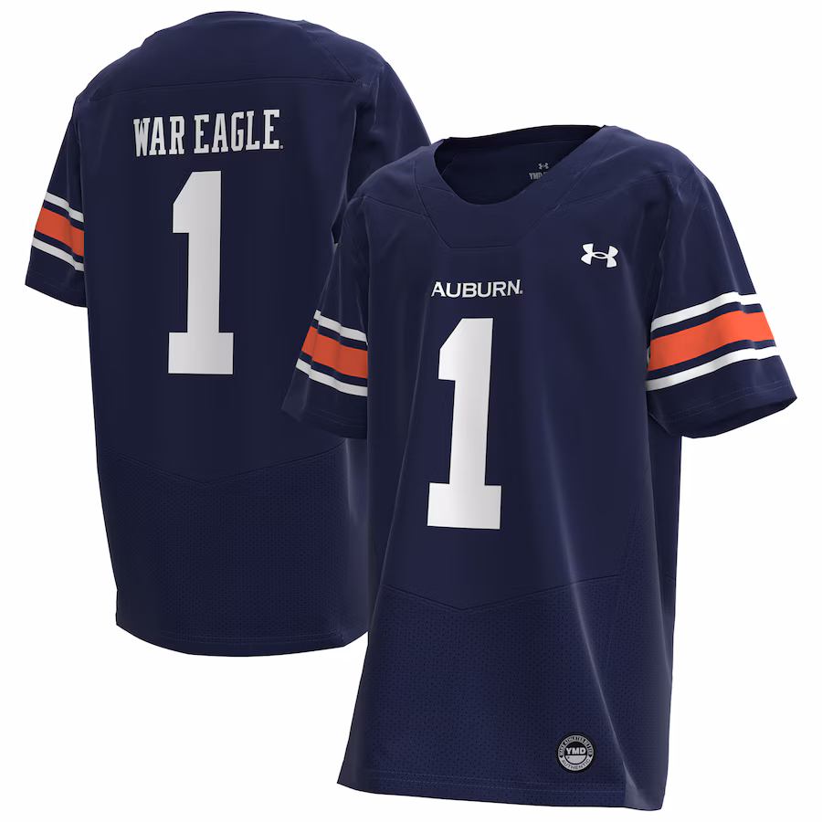 Youth Under Armour #1 Navy Auburn Tigers Replica Football Jersey - Puhuasuan