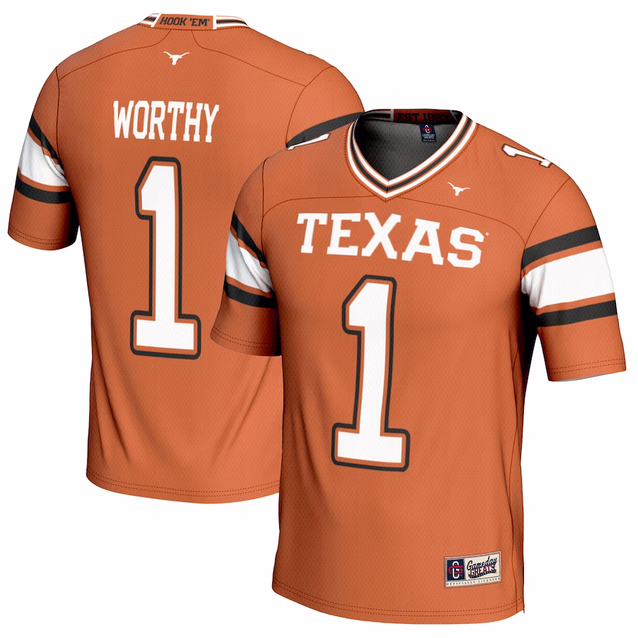 Xavier Worthy Texas Longhorns GameDay Greats Youth NIL Player Football Jersey - Texas Orange - Puhuasuan