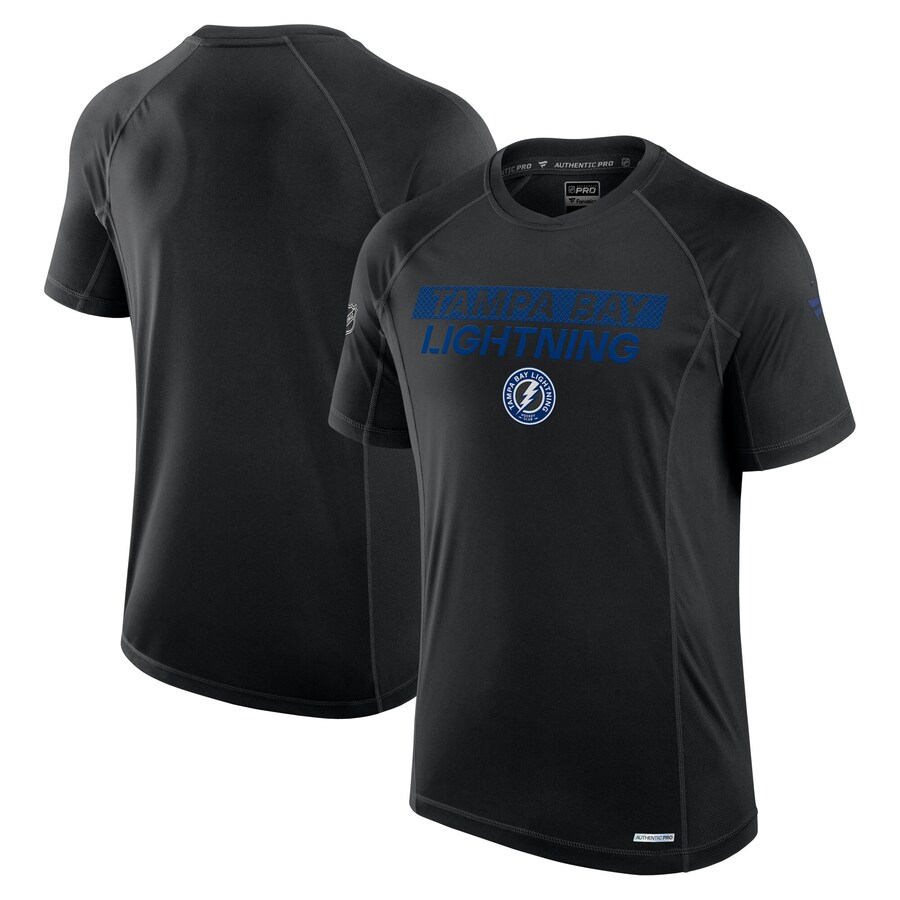 Men's Tampa Bay Lightning Fanatics Black Authentic Pro Tech T-Shirt - Puhuasuan