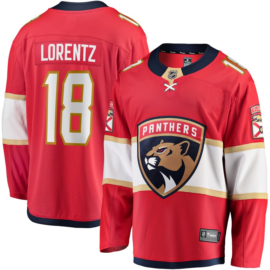 Men's Florida Panthers Steven Lorentz Fanatics Branded Red Home Breakaway Jersey - Puhuasuan