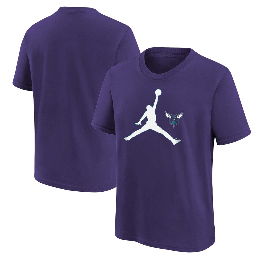 Youth Charlotte Hornets Jordan Brand Purple Essential Swoosh T-Shirt - Puhuasuan