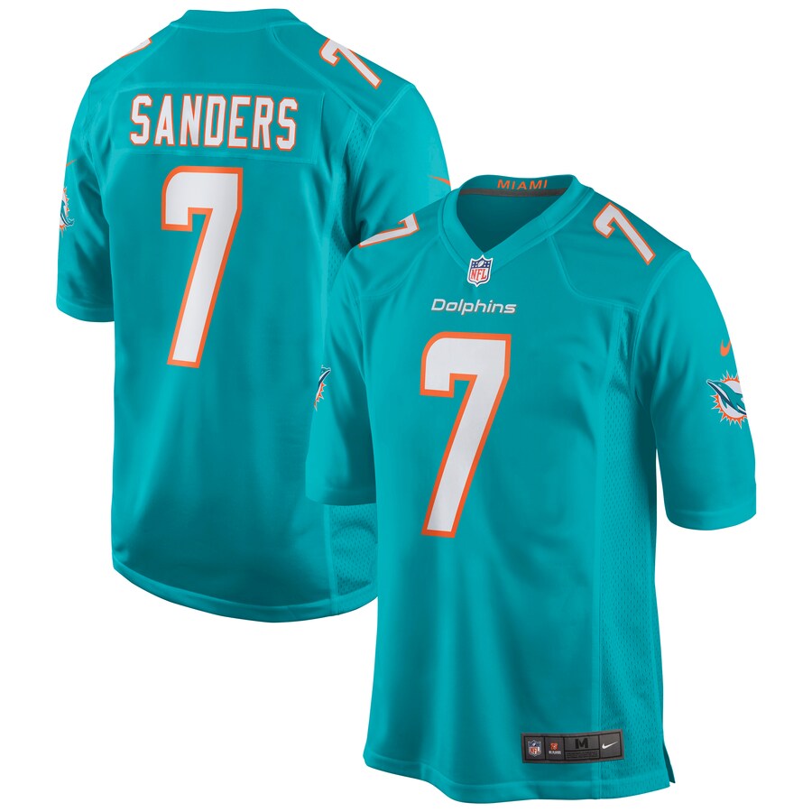 Men's Miami Dolphins Jason Sanders Nike Aqua Game Jersey - Puhuasuan