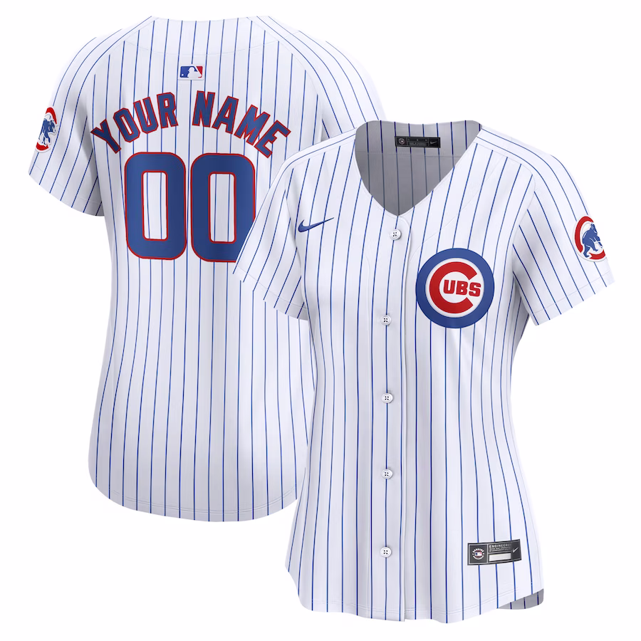 Women's Chicago Cubs Nike White Home Limited Custom Jersey - Puhuasuan