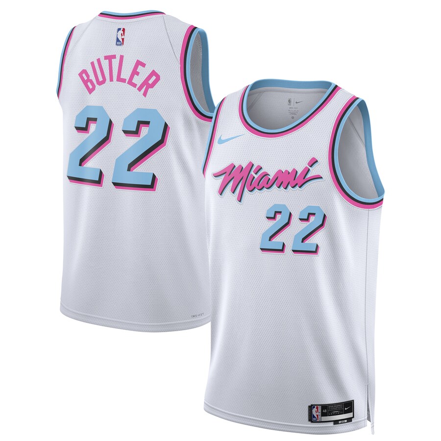 Unisex Miami Heat Jimmy Butler Nike White 2024/25 Swingman Player Jersey - City Edition - Puhuasuan