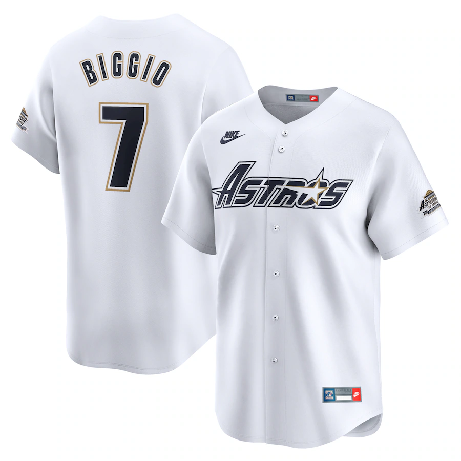 Men's Houston Astros Craig Biggio Nike White Throwback Cooperstown Collection Limited Jersey - Puhuasuan