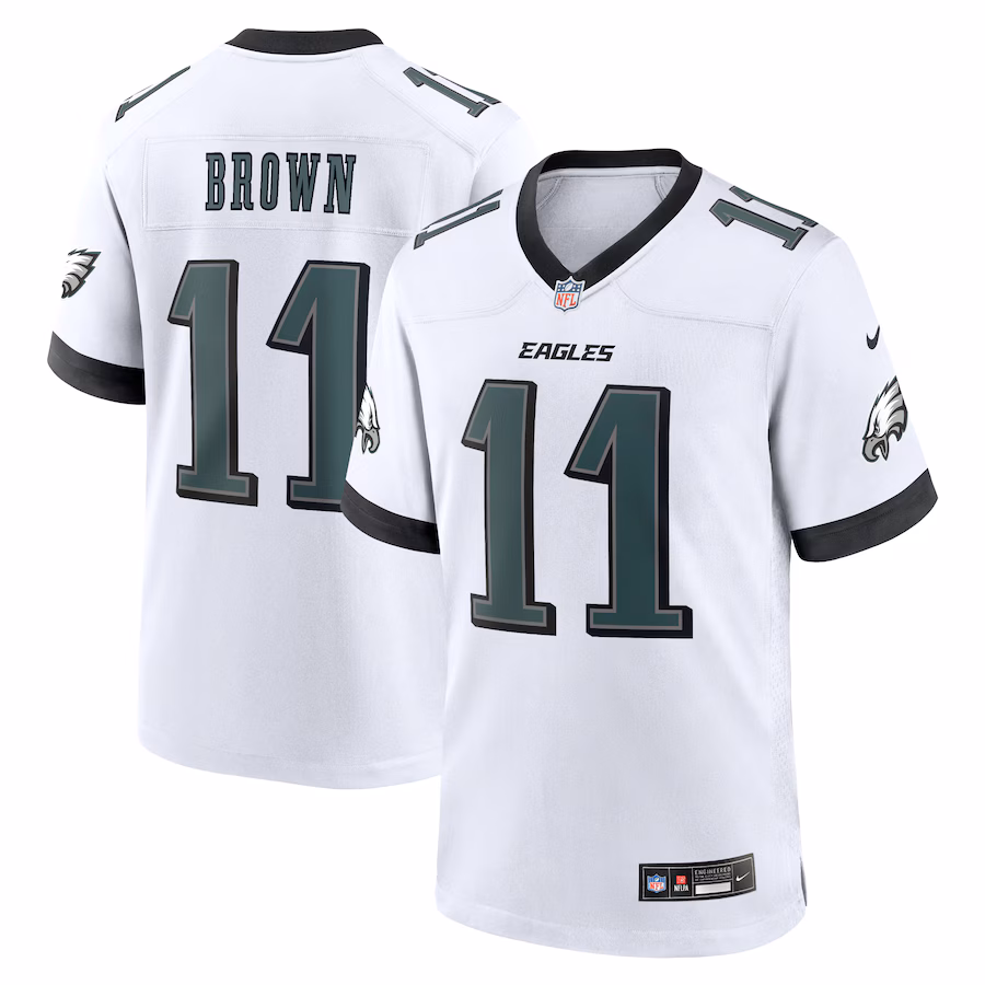 Men's Philadelphia Eagles A.J. Brown Nike White White Game Jersey - Puhuasuan