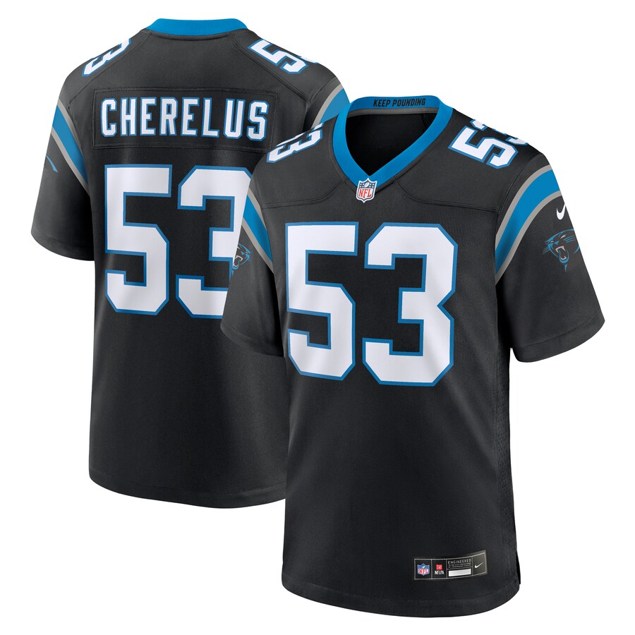 Men's Carolina Panthers Claudin Cherelus Nike  Black Team Game Jersey - Puhuasuan