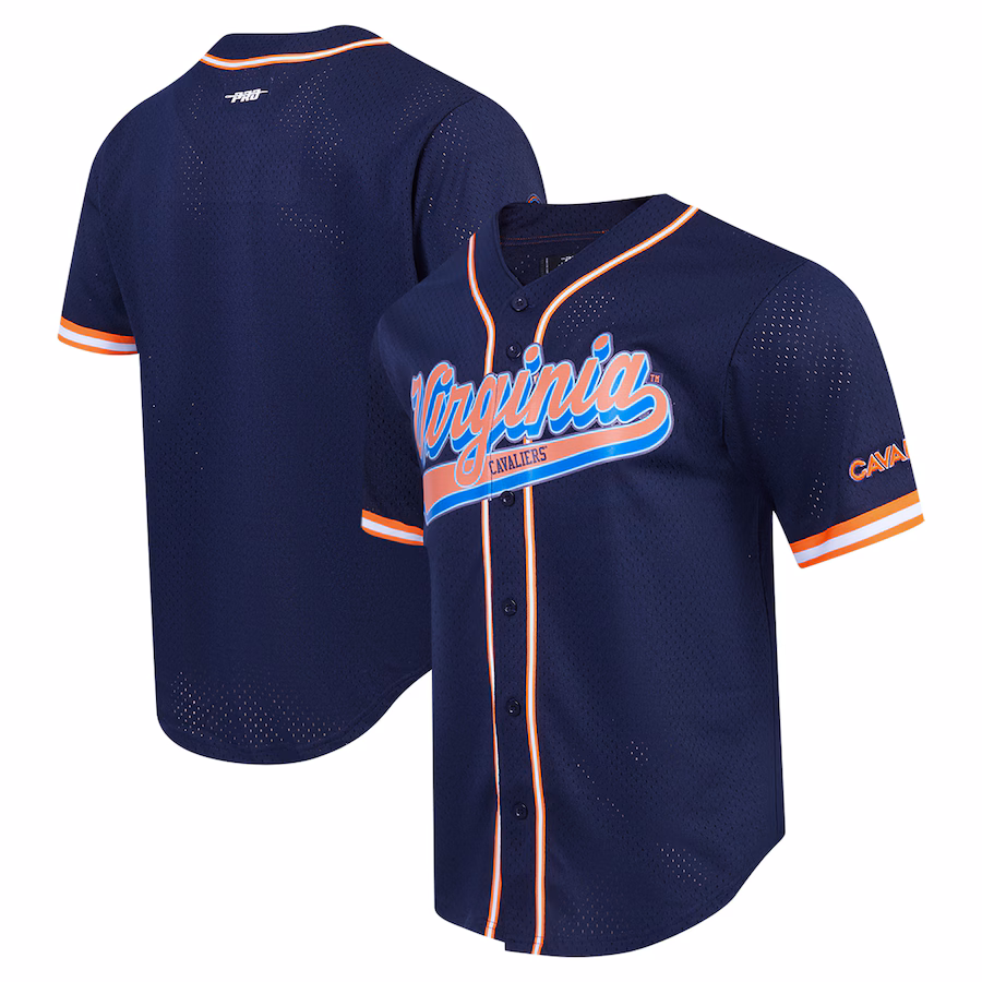 Virginia Cavaliers Pro Standard Mesh Full-Button Replica Baseball Jersey - Navy - Puhuasuan