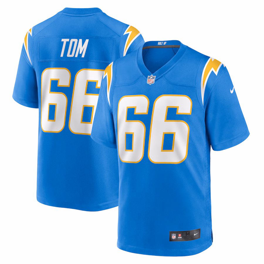 Men's Los Angeles Chargers Cameron Tom Nike  Powder Blue  Game Jersey - Puhuasuan