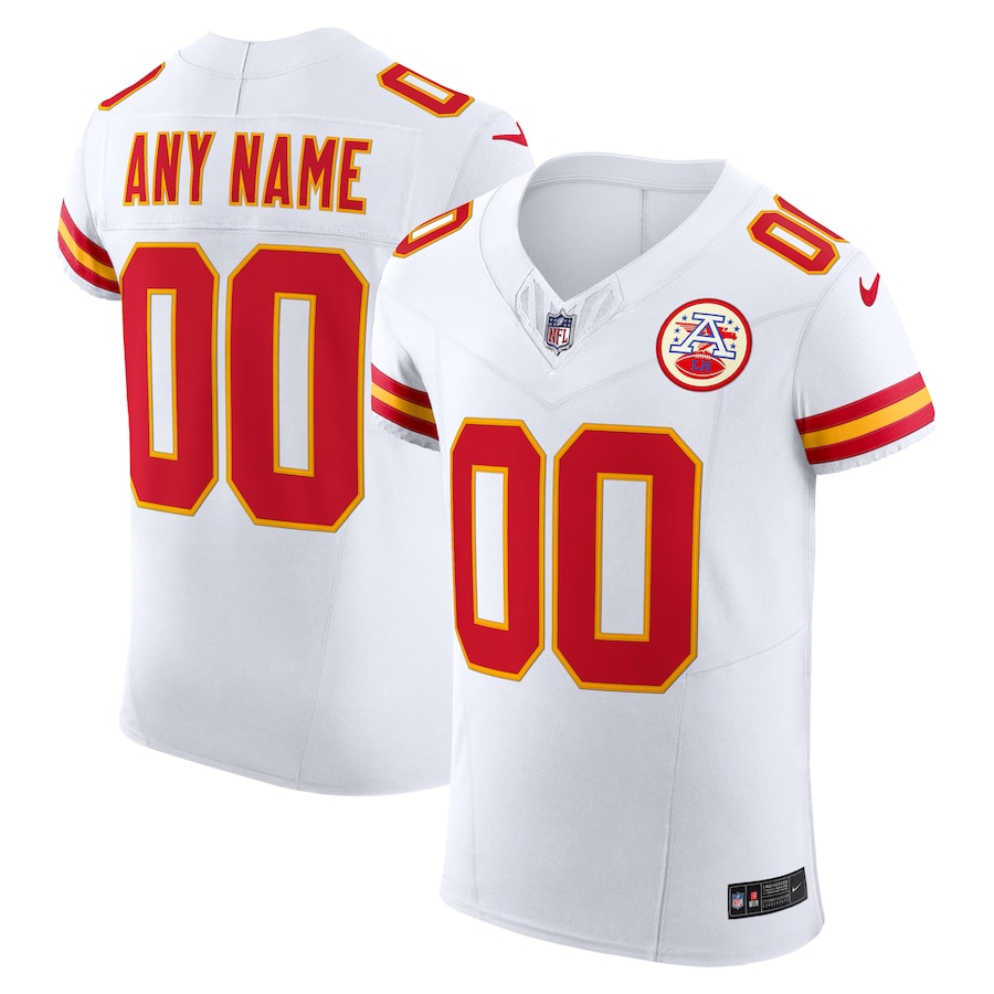 Men's Kansas City Chiefs Nike White Vapor F.U.S.E. Elite Custom Jersey - Puhuasuan
