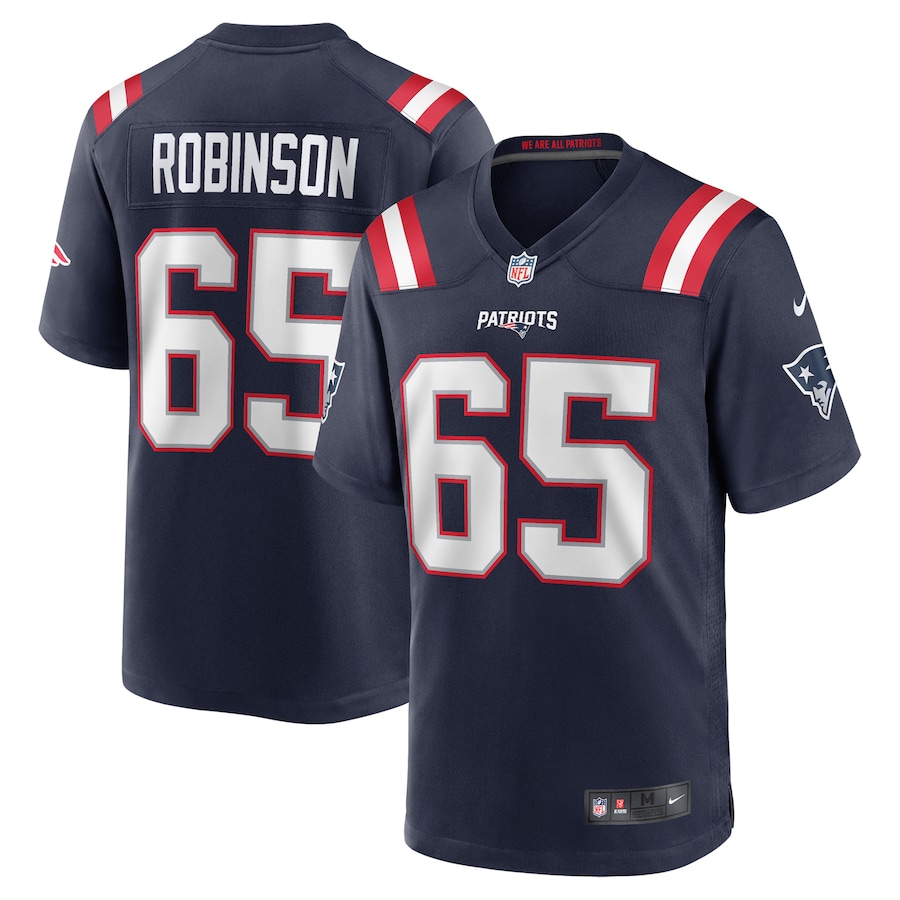 Men's New England Patriots Tyrese Robinson Nike Navy Game Jersey - Puhuasuan