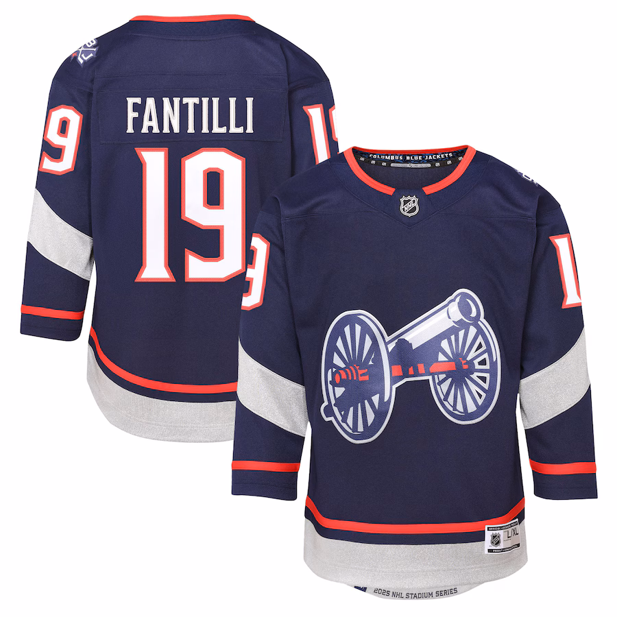 Youth Columbus Blue Jackets Adam Fantilli Navy 2025 NHL Stadium Series Premier Player Jersey - Puhuasuan