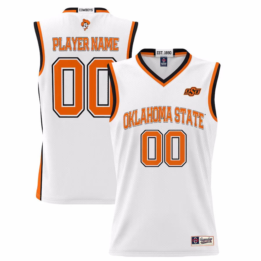 Oklahoma State Cowboys GameDay Greats Unisex  Lightweight NIL Pick-A-Player Basketball Jersey - White - Puhuasuan