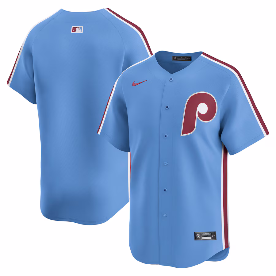 Men's Philadelphia Phillies Nike Light Blue Alternate Limited Jersey - Puhuasuan
