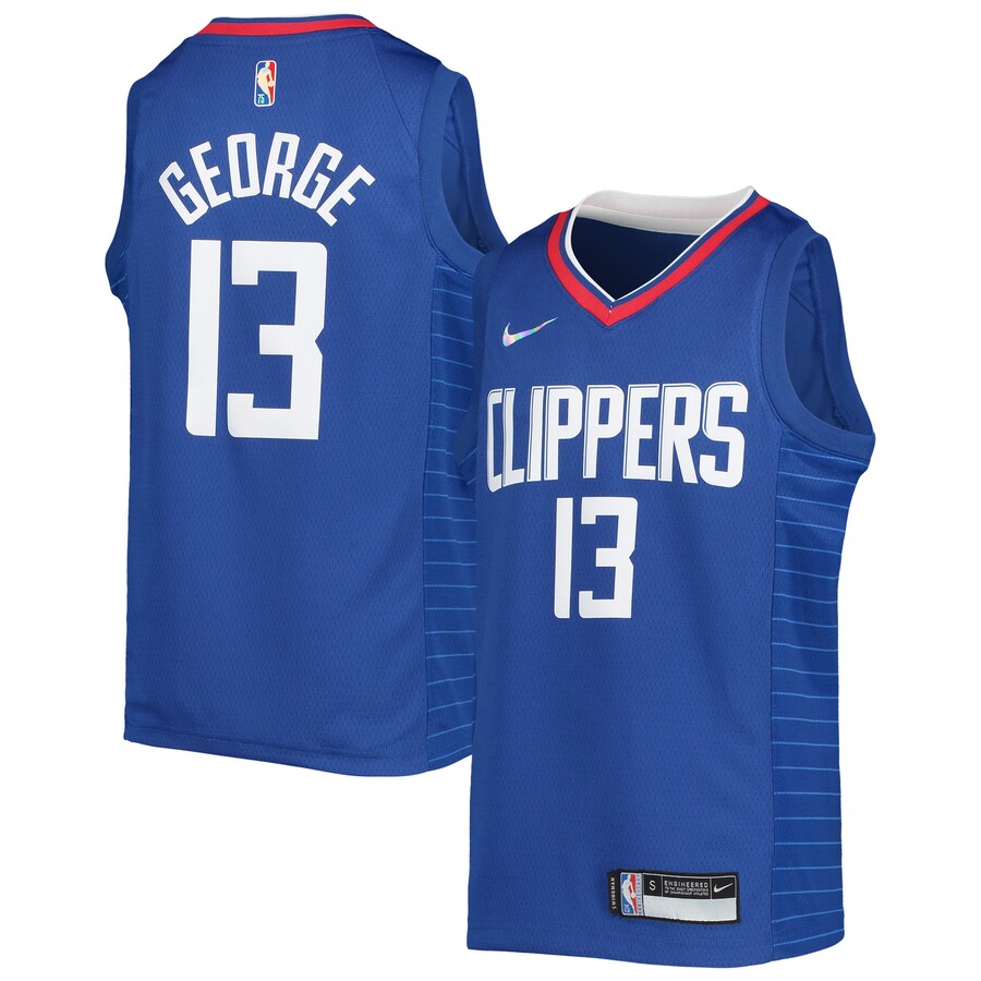 Youth LA Clippers Paul George Nike Royal 2021/22 Diamond Swingman Jersey - Icon Edition - Puhuasuan