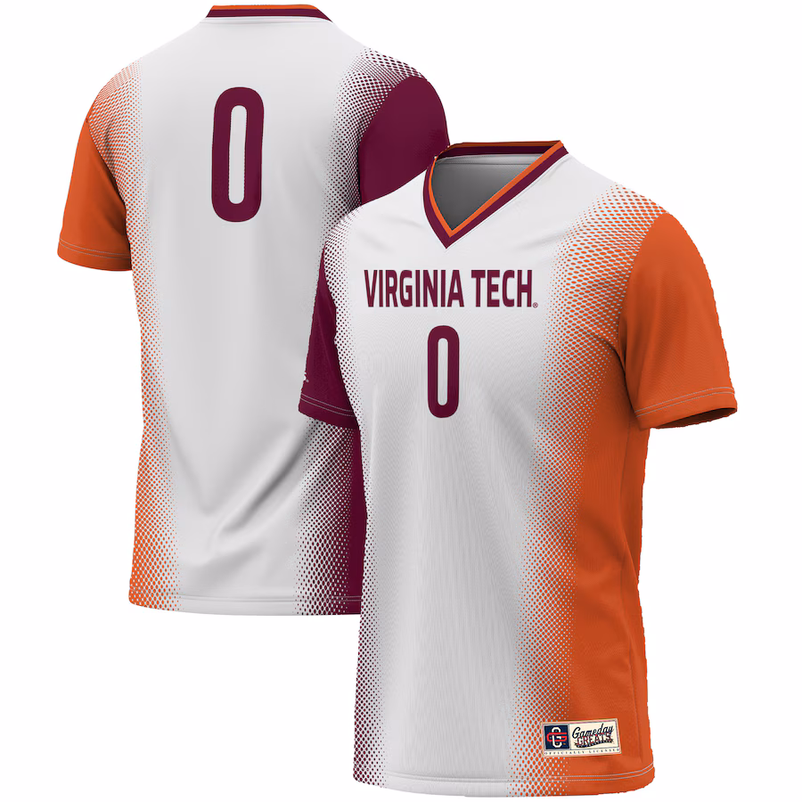 #0 Virginia Tech Hokies GameDay Greats Unisex  Lightweight Women's Soccer Jersey - White - Puhuasuan