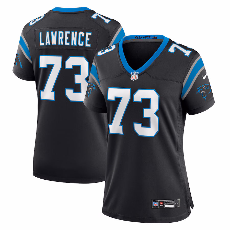 Women's Carolina Panthers Rashard Lawrence Nike  Black  Game Jersey - Puhuasuan