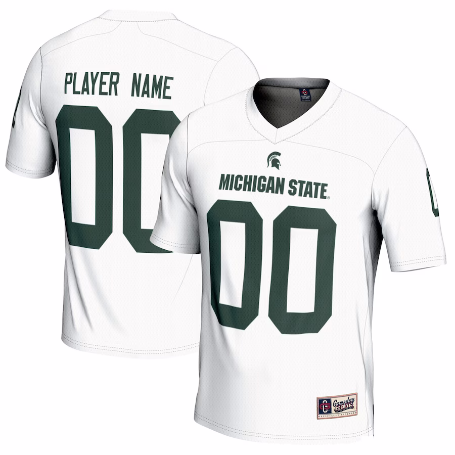 Michigan State Spartans GameDay Greats Youth NIL Pick-A-Player Football Jersey - White - Puhuasuan
