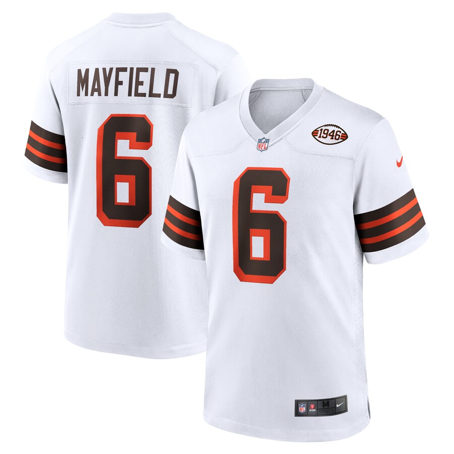 Men's Cleveland Browns Baker Mayfield Nike White 1946 Collection Alternate Game Jersey - Puhuasuan