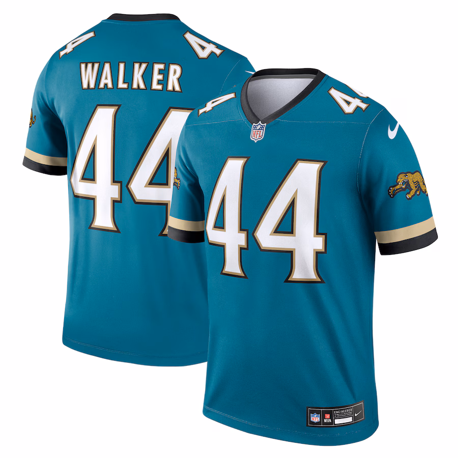 Men's Jacksonville Jaguars Travon Walker Nike Teal Alternate Legend Player Performance Top - Puhuasuan