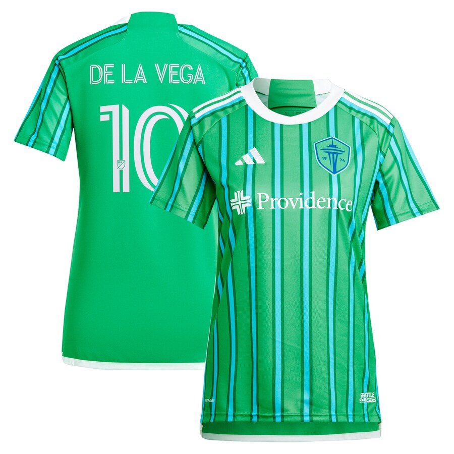 Women's Seattle Sounders FC Pedro de la Vega adidas Green 2024 The Anniversary Kit Replica Player Jersey - Puhuasuan
