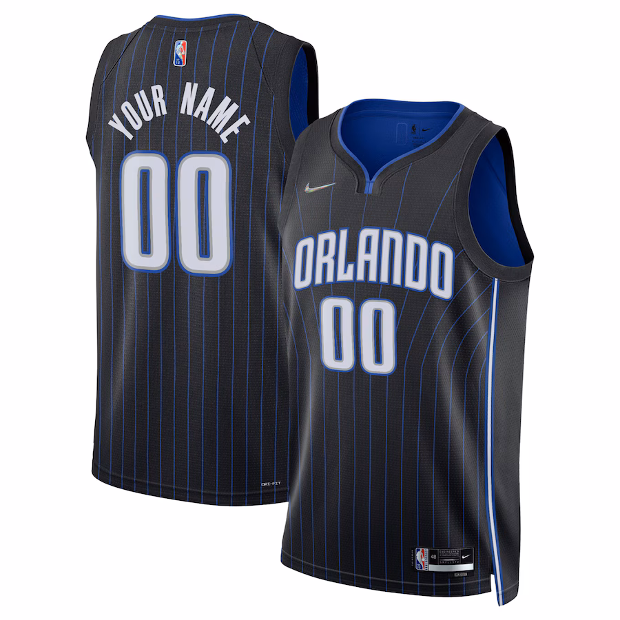 Men's Orlando Magic Nike Black 2021/22 Diamond Swingman Custom Jersey - Icon Edition - Puhuasuan