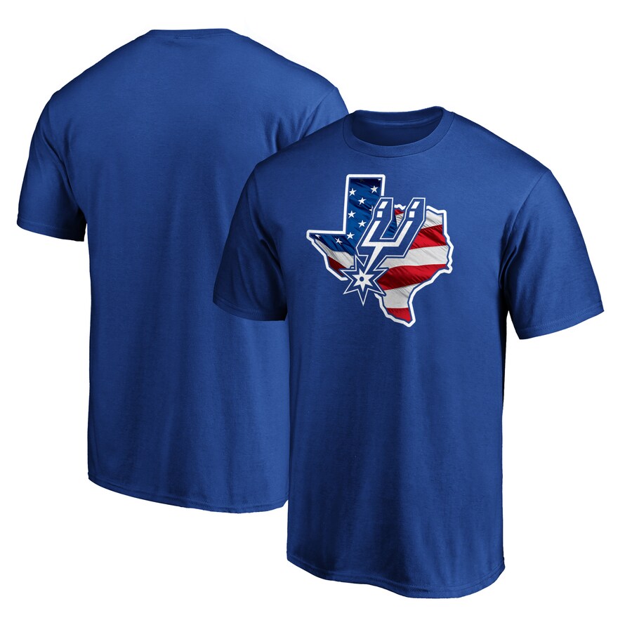 Men's San Antonio Spurs Royal Banner State T-Shirt - Puhuasuan
