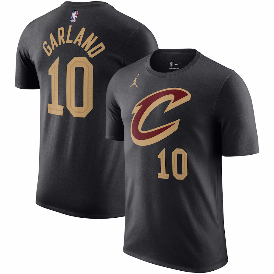 Men's Cleveland Cavaliers Darius Garland Jordan Brand Black 2022/23 Statement Edition Name & Number T-Shirt - Puhuasuan