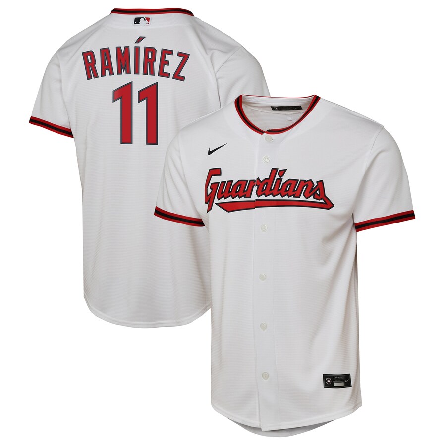 Youth Cleveland Guardians Jose Ramirez Nike White Home Replica 2.0 Player Jersey - Puhuasuan