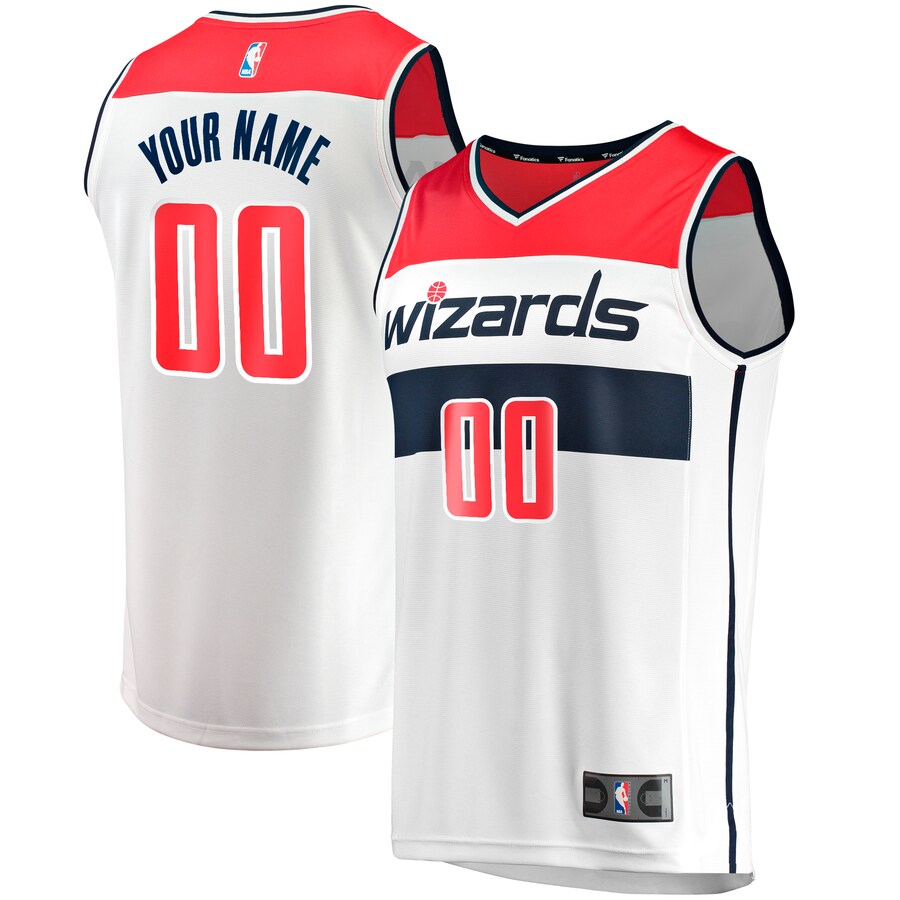 Men's Washington Wizards Fanatics White Fast Break Custom Replica Jersey - Association Edition - Puhuasuan
