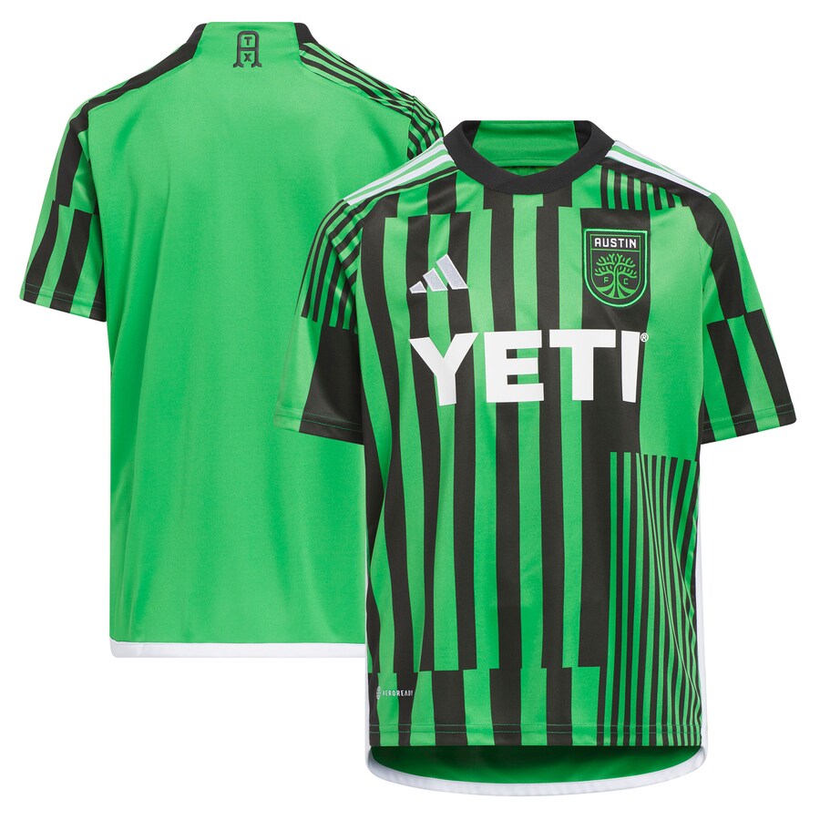 Youth Austin FC adidas Green 2023 Las Voces Kit Replica Jersey - Puhuasuan