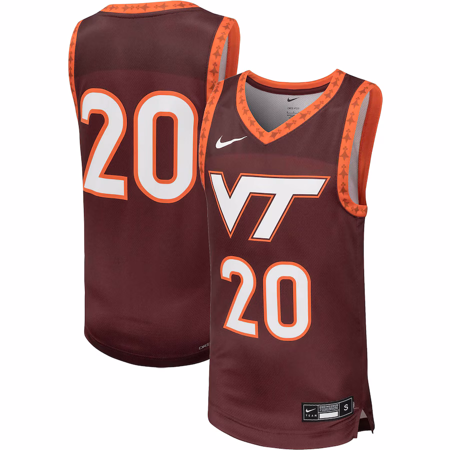 Youth Nike #20 Maroon Virginia Tech Hokies Team Replica Basketball Jersey - Puhuasuan