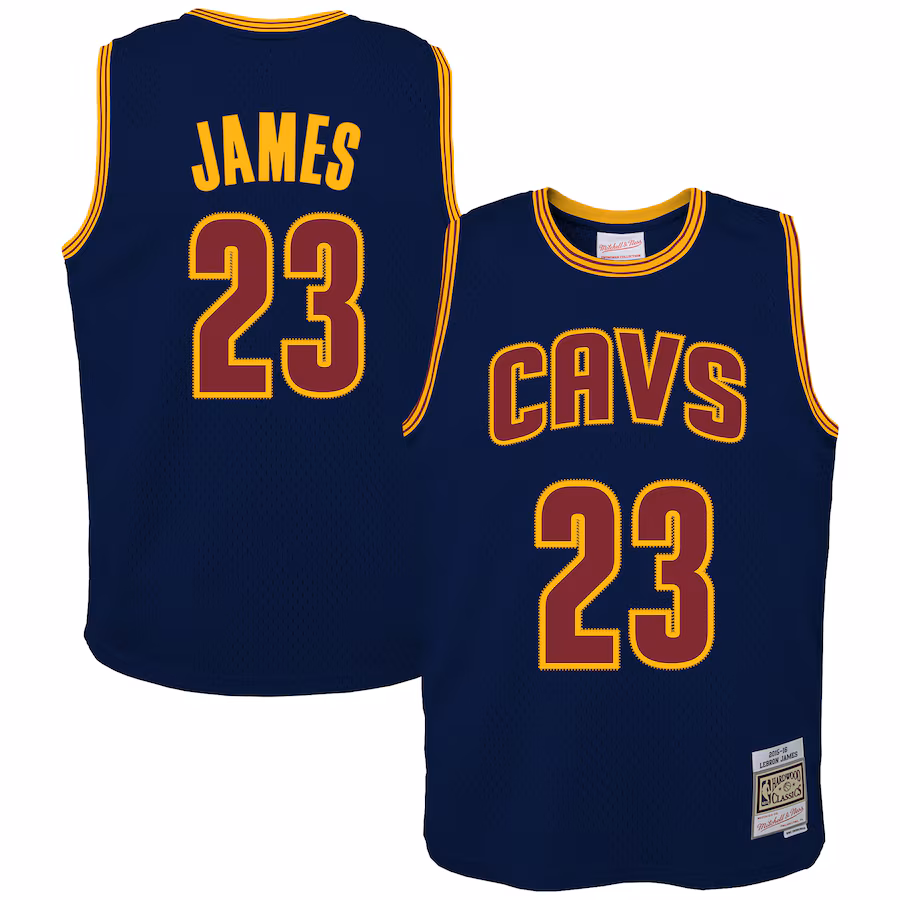 Youth Cleveland Cavaliers LeBron James Mitchell & Ness Navy 2008/09 Hardwood Classics Swingman Jersey - Puhuasuan