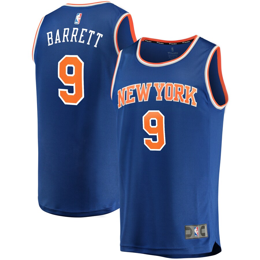 Men's New York Knicks RJ Barrett Fanatics Royal Fast Break Replica Jersey - Icon Edition - Puhuasuan