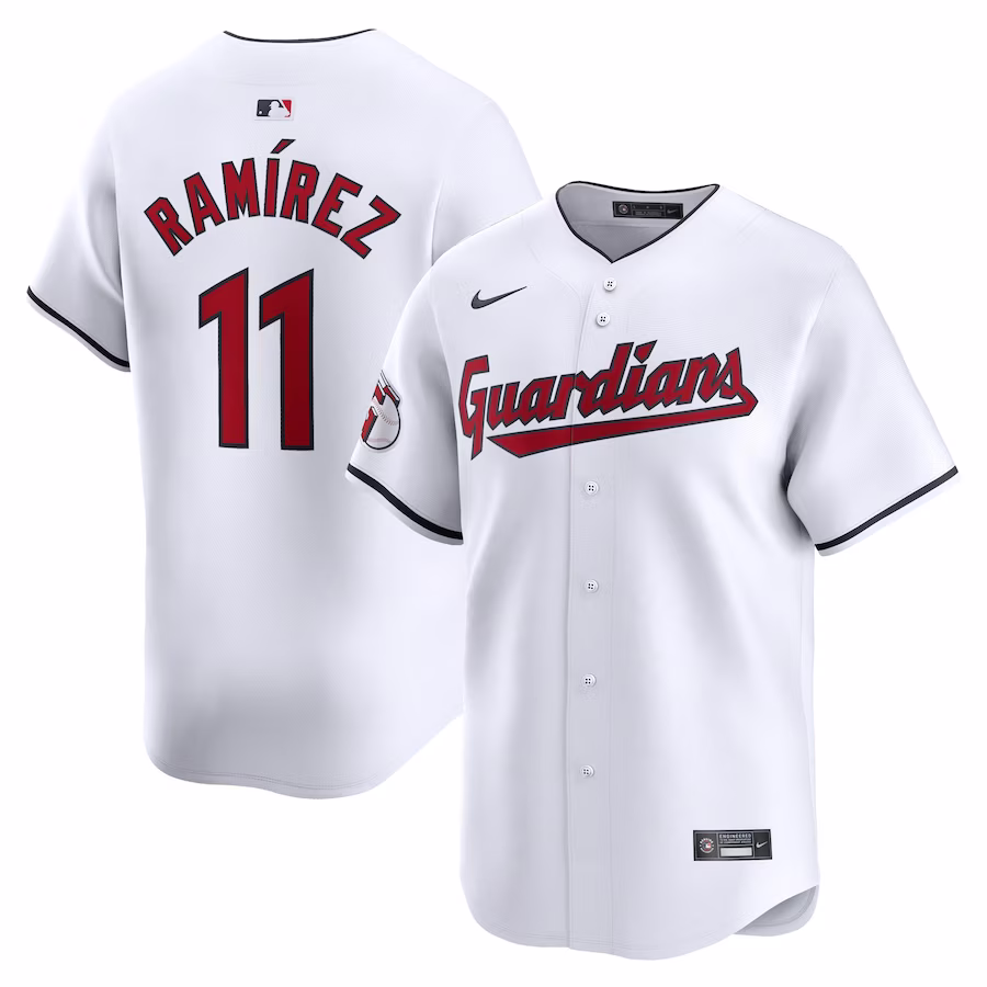 Men's Cleveland Guardians Jose Ramirez Nike White Home Limited Player Jersey - Puhuasuan