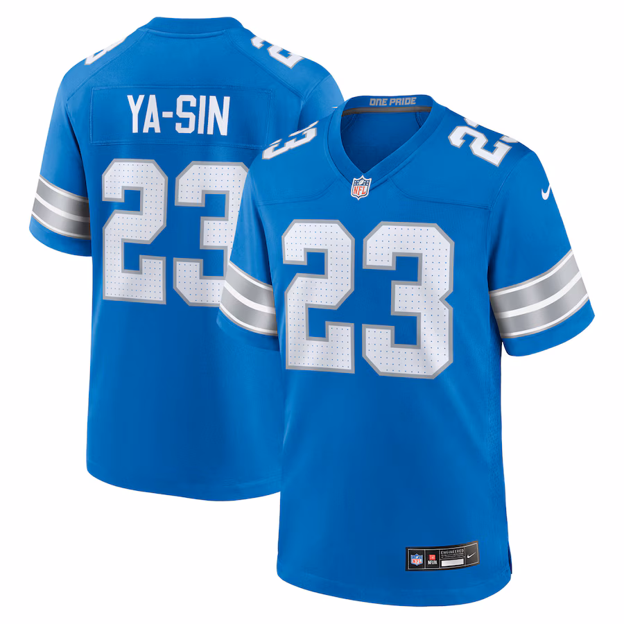 Men's Detroit Lions Rock Ya-Sin Nike Blue Team Game Jersey - Puhuasuan