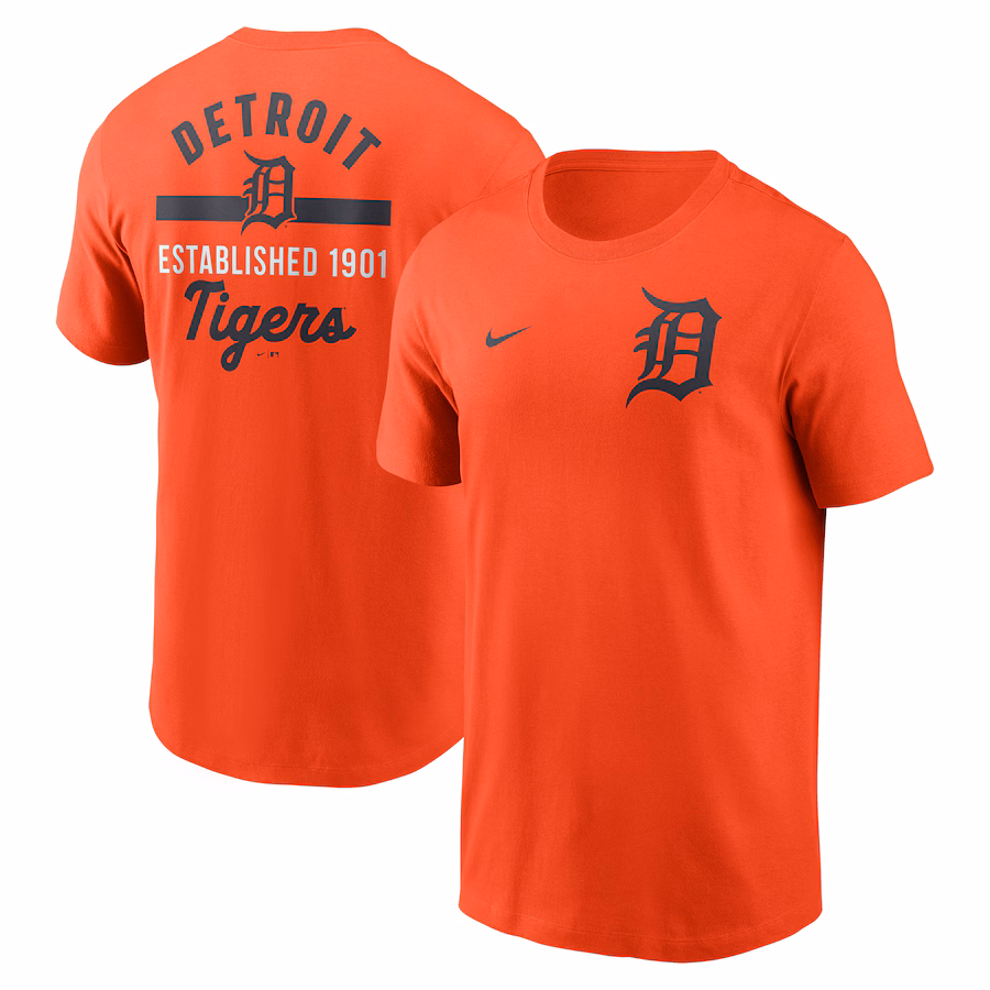 Men's Detroit Tigers Nike Orange 2-Hit T-Shirt - Puhuasuan